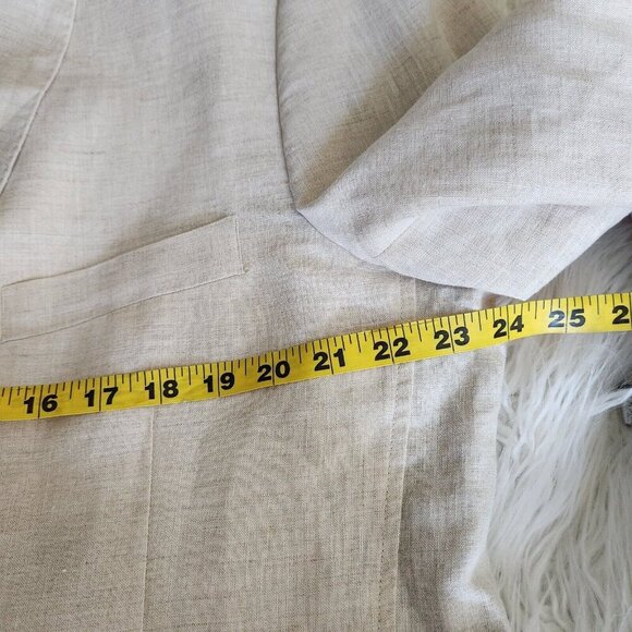 Tasso Elba‎ Island Mens XL Beige 100% Linen 2-Button Blazer Suit Jacket *FLAW* - Picture 9 of 15